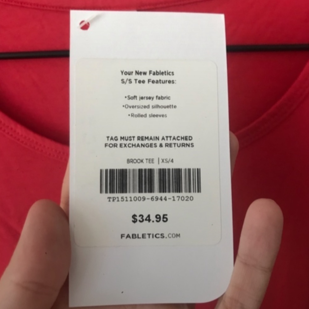 NWT Fabletics Brook Oversized Tee - Picture 5 of 7